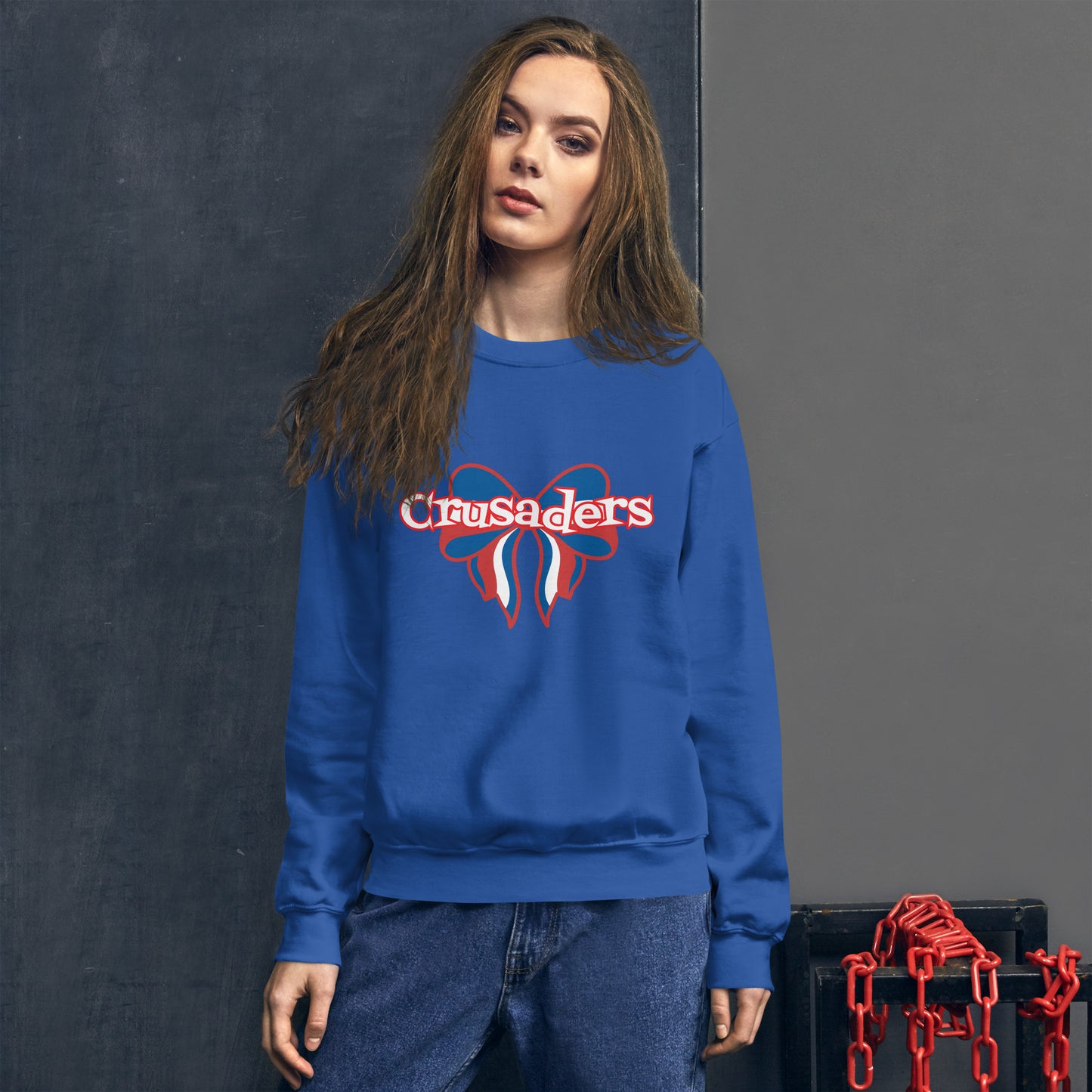 Blue Crusaders Bow Sweatshirt