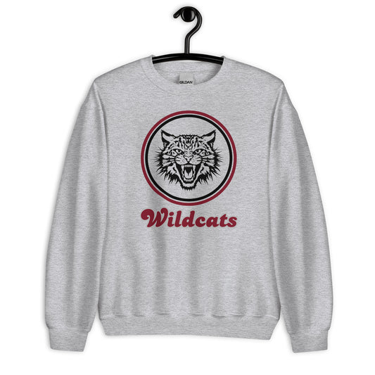 Retro Black Circle Wildcat Face Unisex Sweatshirt