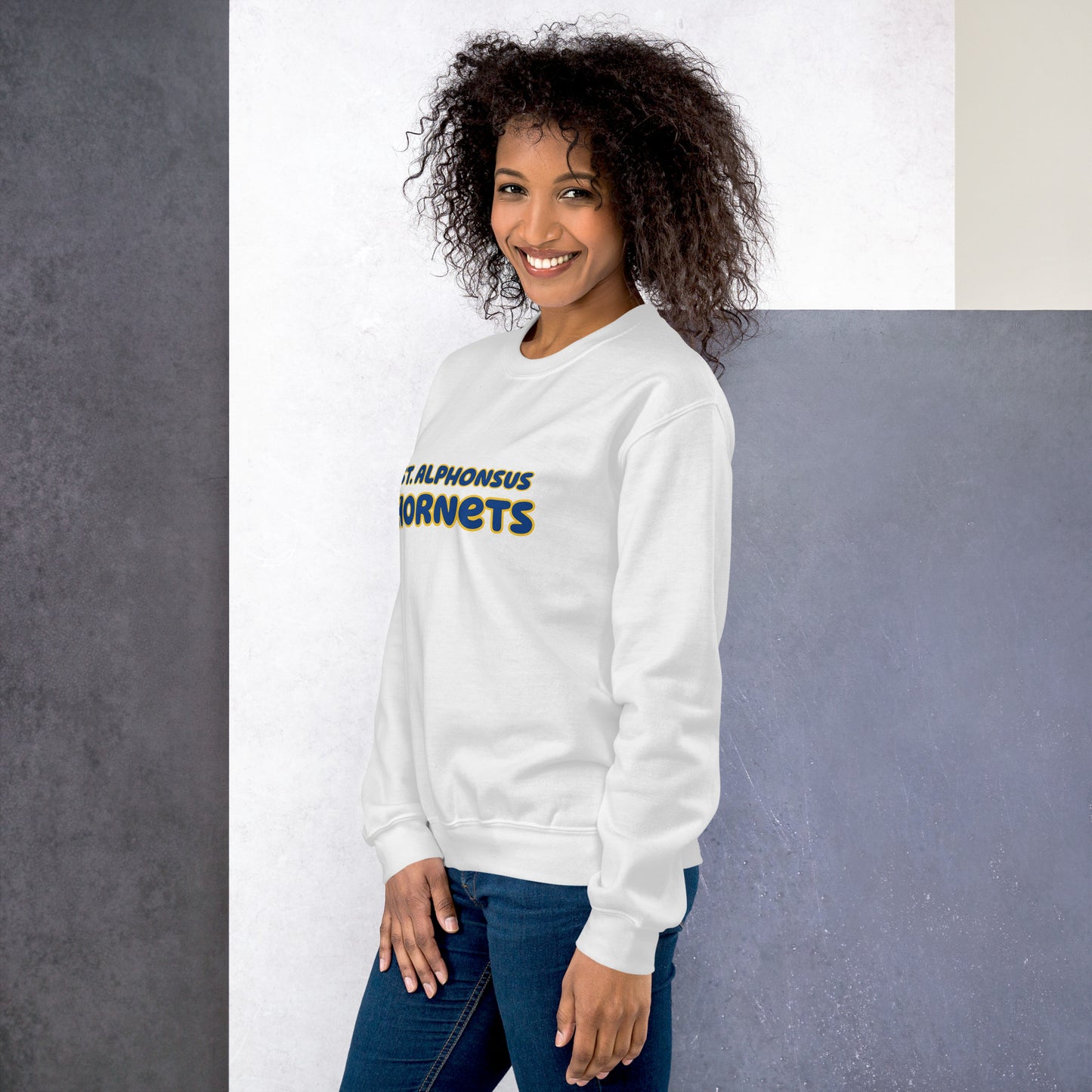 White tiny bow Hornets Sweatshirt