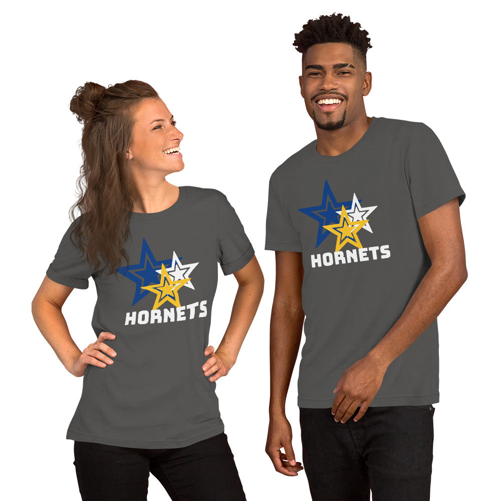 Hornets Blue and Gold Stars shirt- Bella Canvas