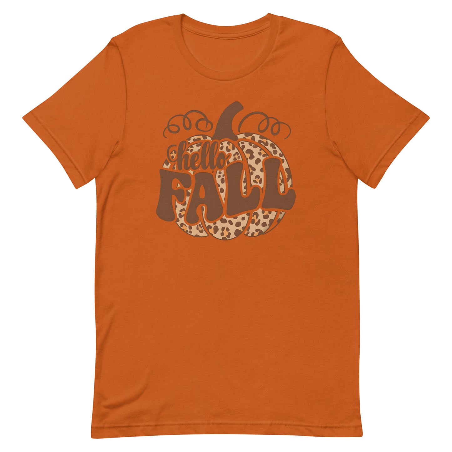 Hello Fall Leopard Pumpkin Unisex t-shirt