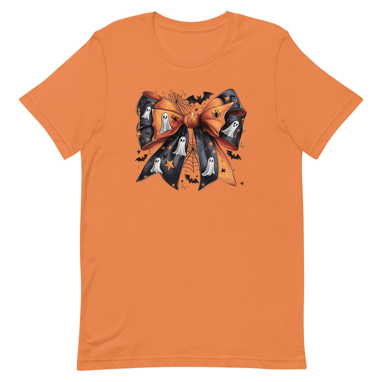 Halloween Orange and Black Bow Unisex t-shirt