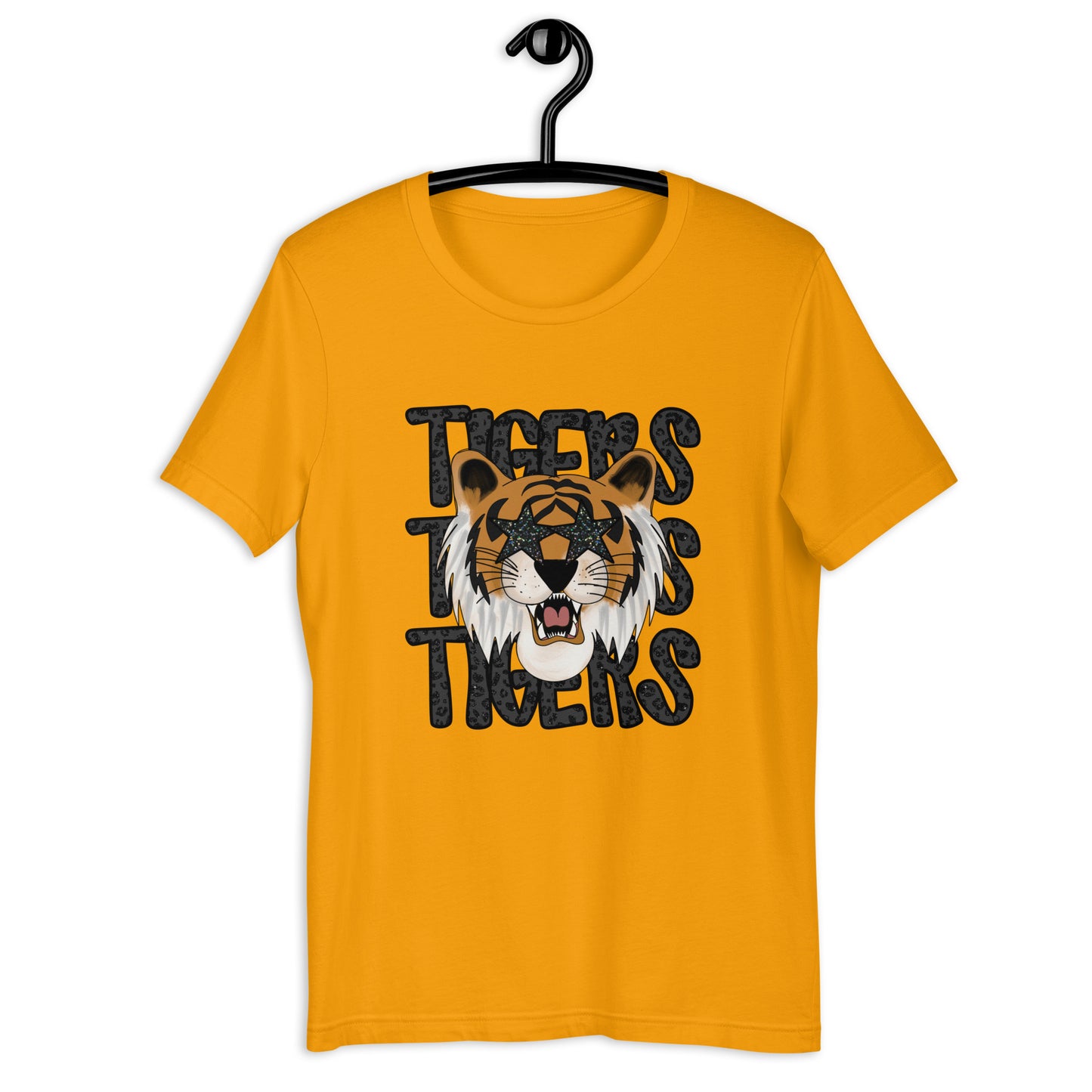 Tiger Face Faux Glitter Unisex t-shirt