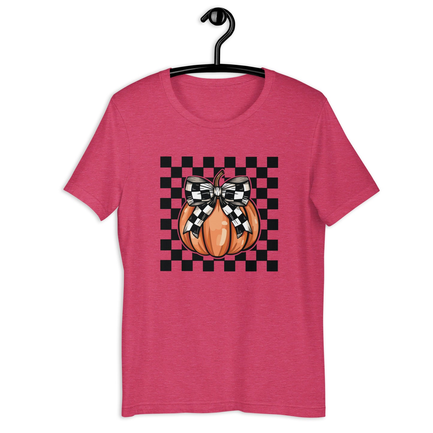 Pumpkin Bow Grid Unisex t-shirt