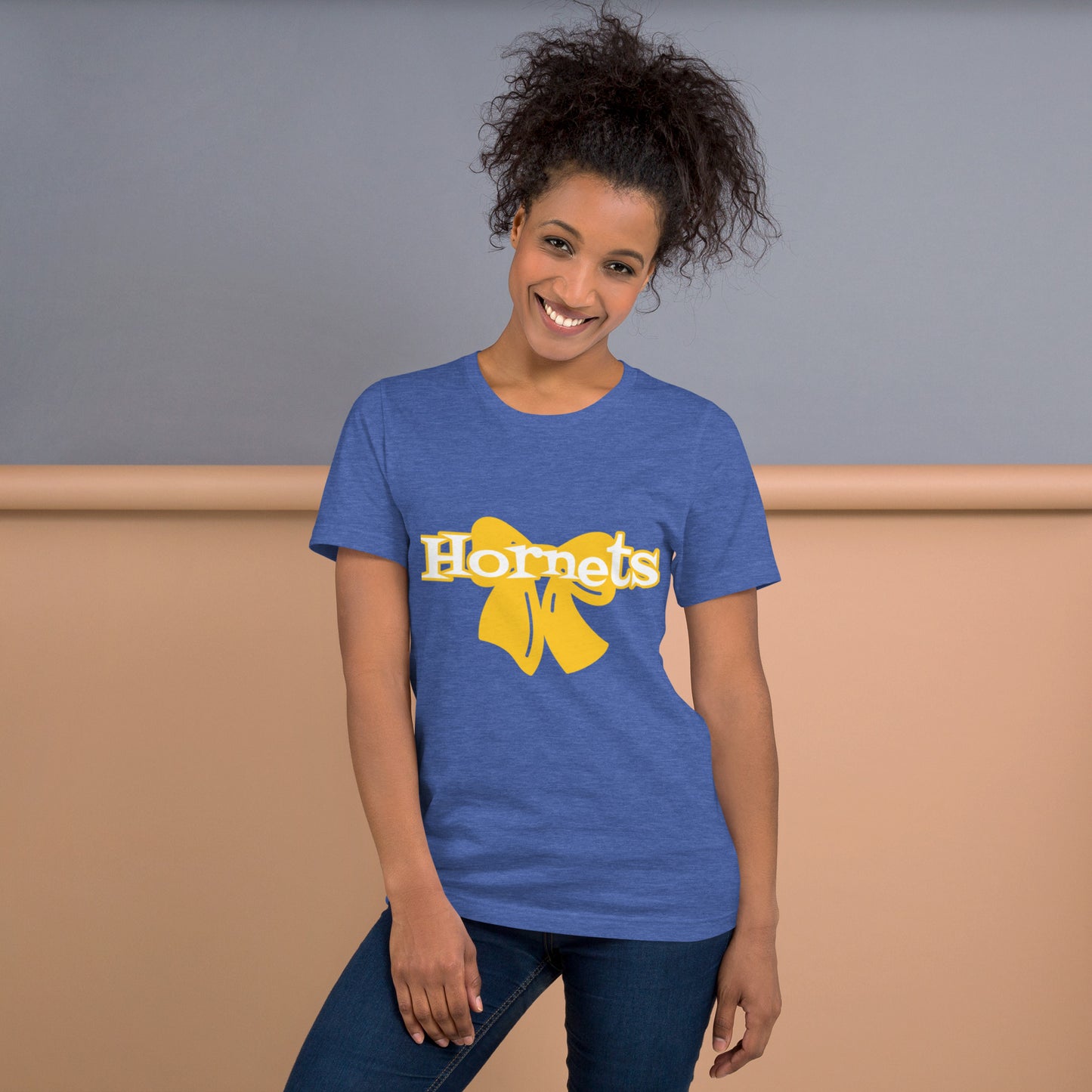 Blue Yellow Bow Hornets T-shirt