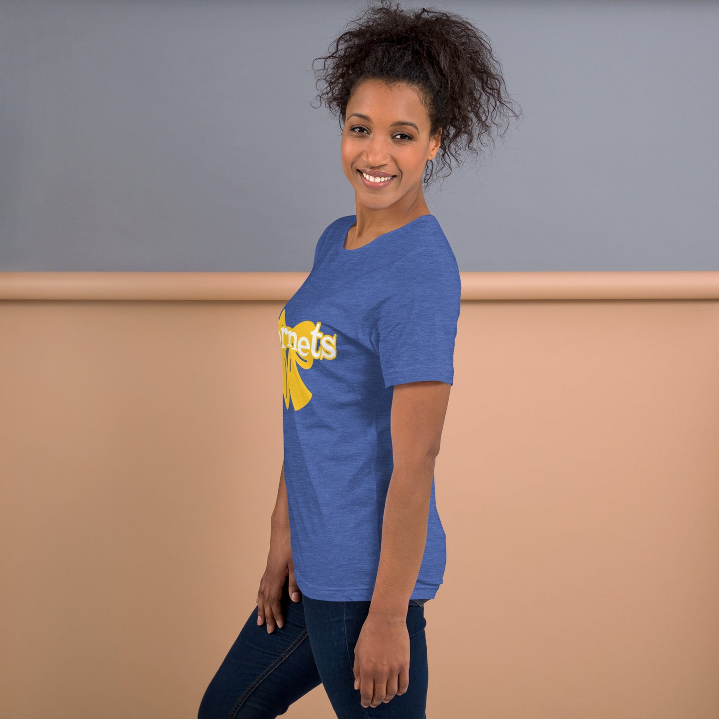 Blue Yellow Bow Hornets T-shirt