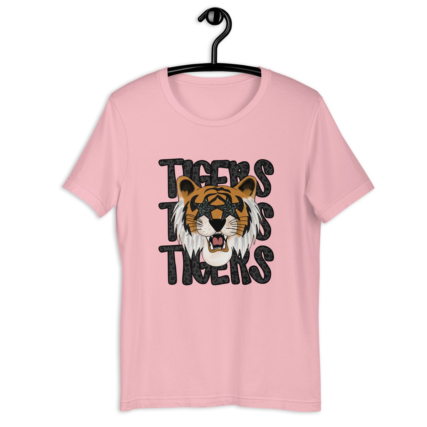 Tiger Face Faux Glitter Unisex t-shirt