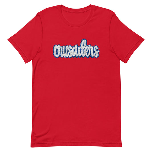 Crusaders Blue/White Sequin look Unisex t-shirt