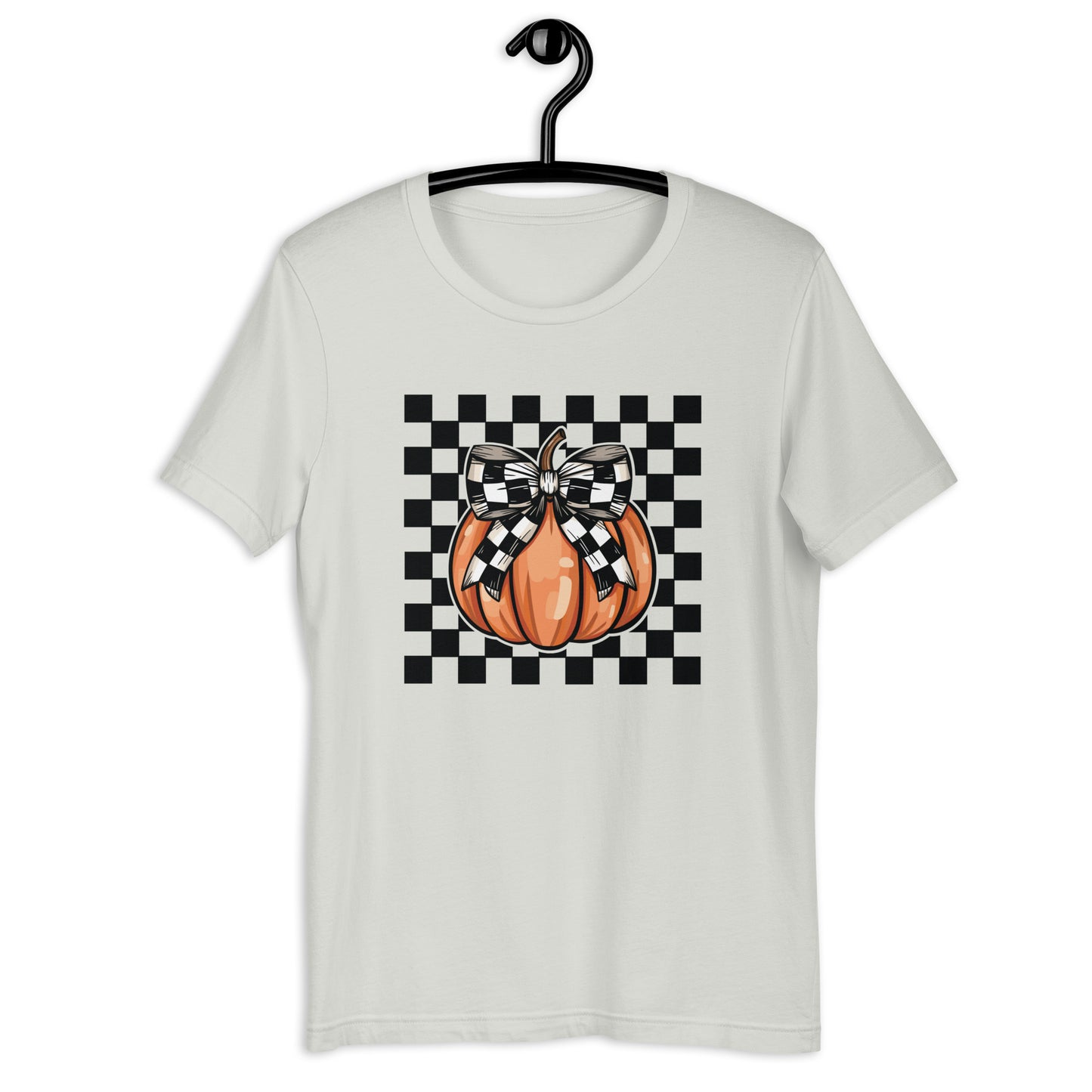 Pumpkin Bow Grid Unisex t-shirt