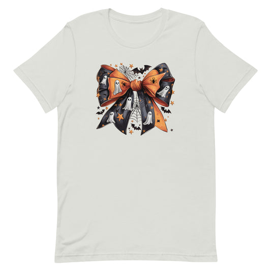 Halloween Orange and Black Bow Unisex t-shirt