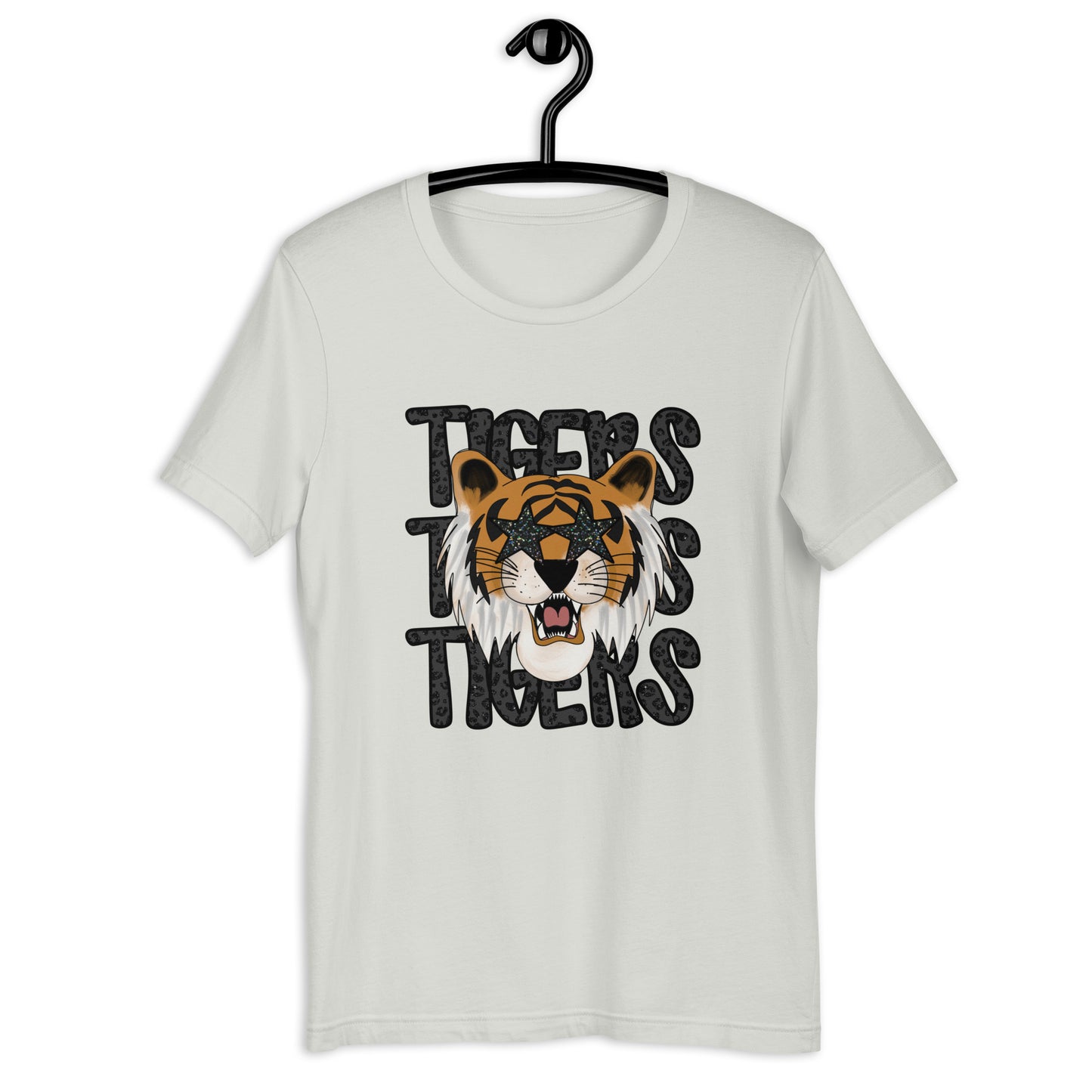 Tiger Face Faux Glitter Unisex t-shirt