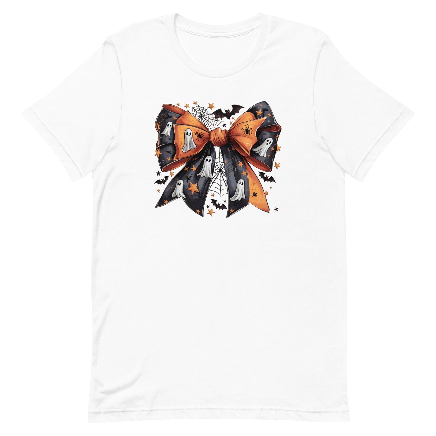 Halloween Orange and Black Bow Unisex t-shirt