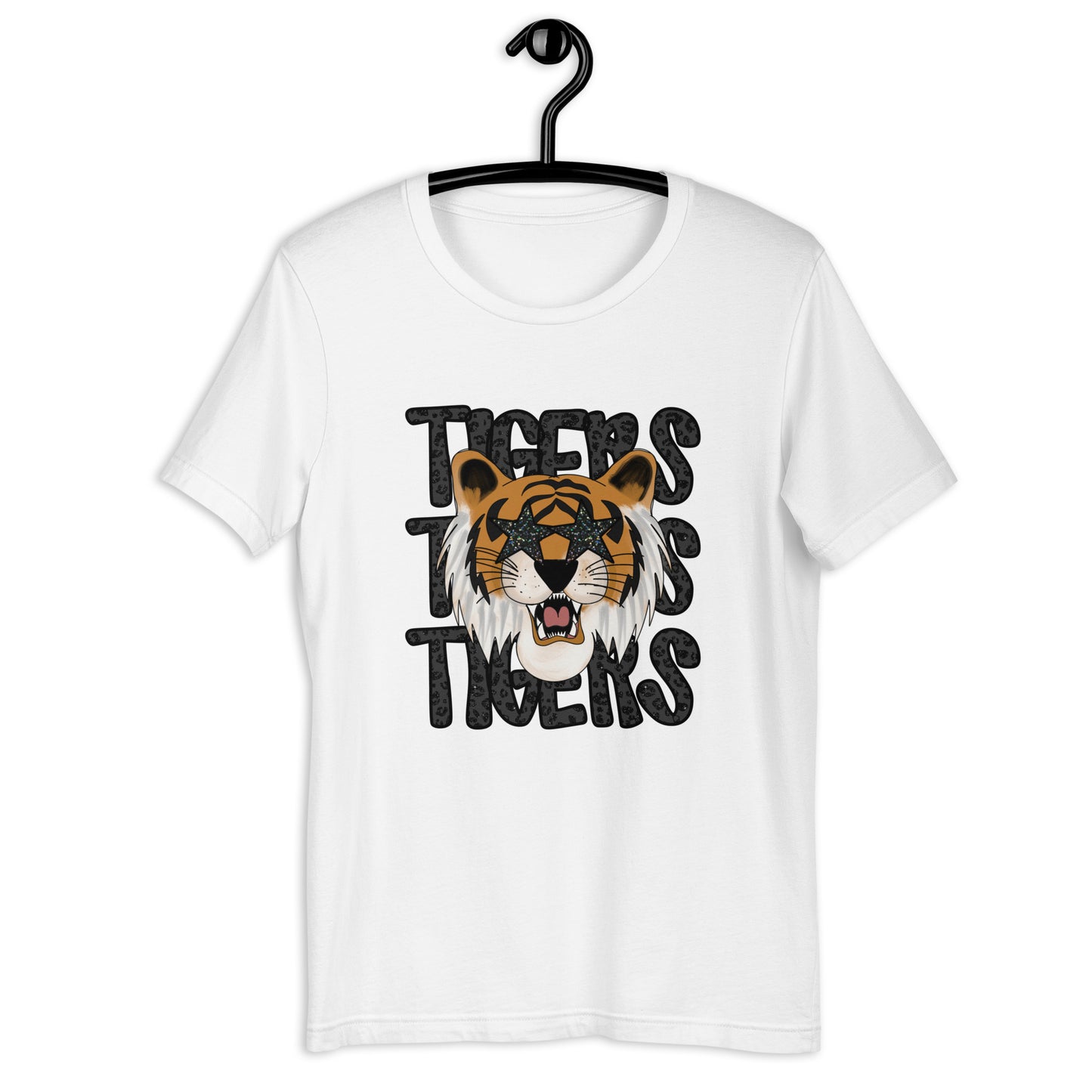 Tiger Face Faux Glitter Unisex t-shirt