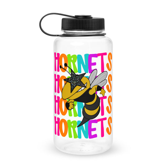 Neon Hornets Wide mouth plastic water bottle