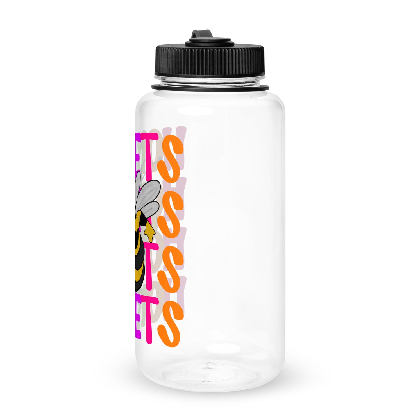 Neon Hornets Wide mouth plastic water bottle