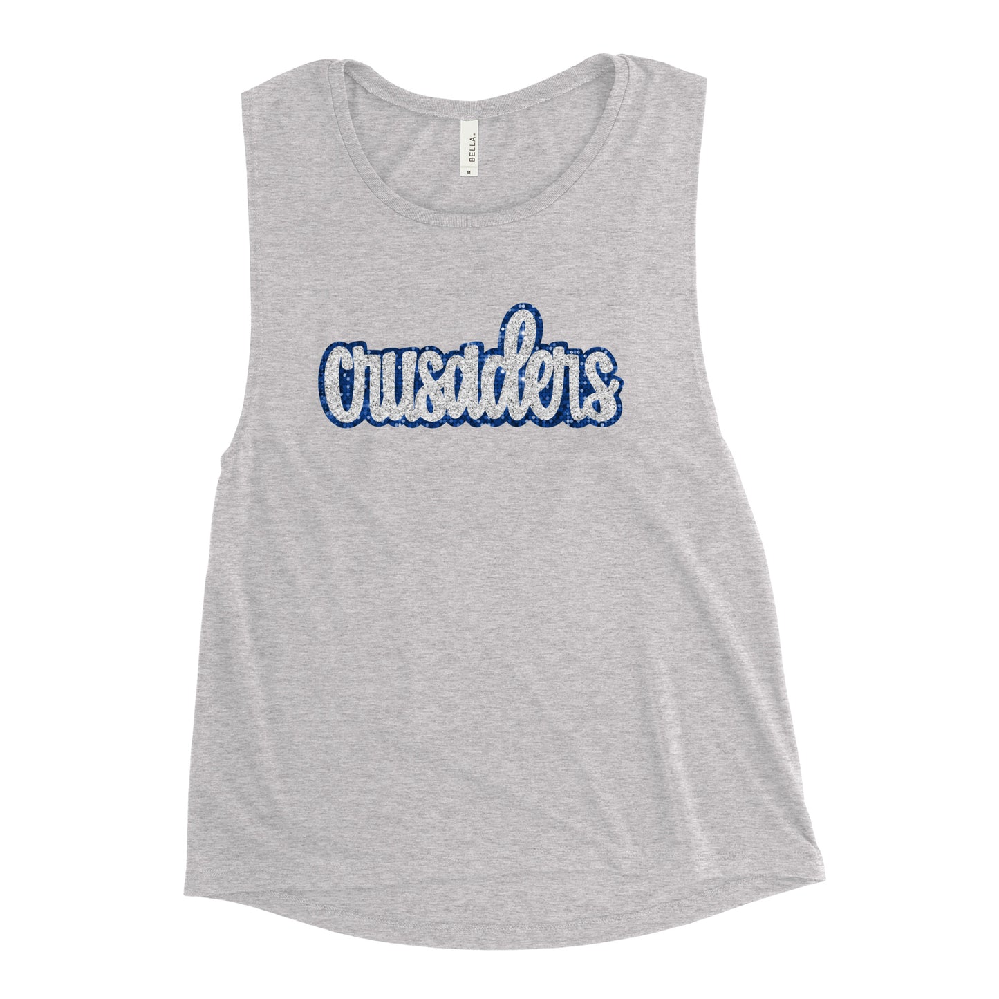 Crusaders White/Blue Sequin Ladies’ Muscle Tank