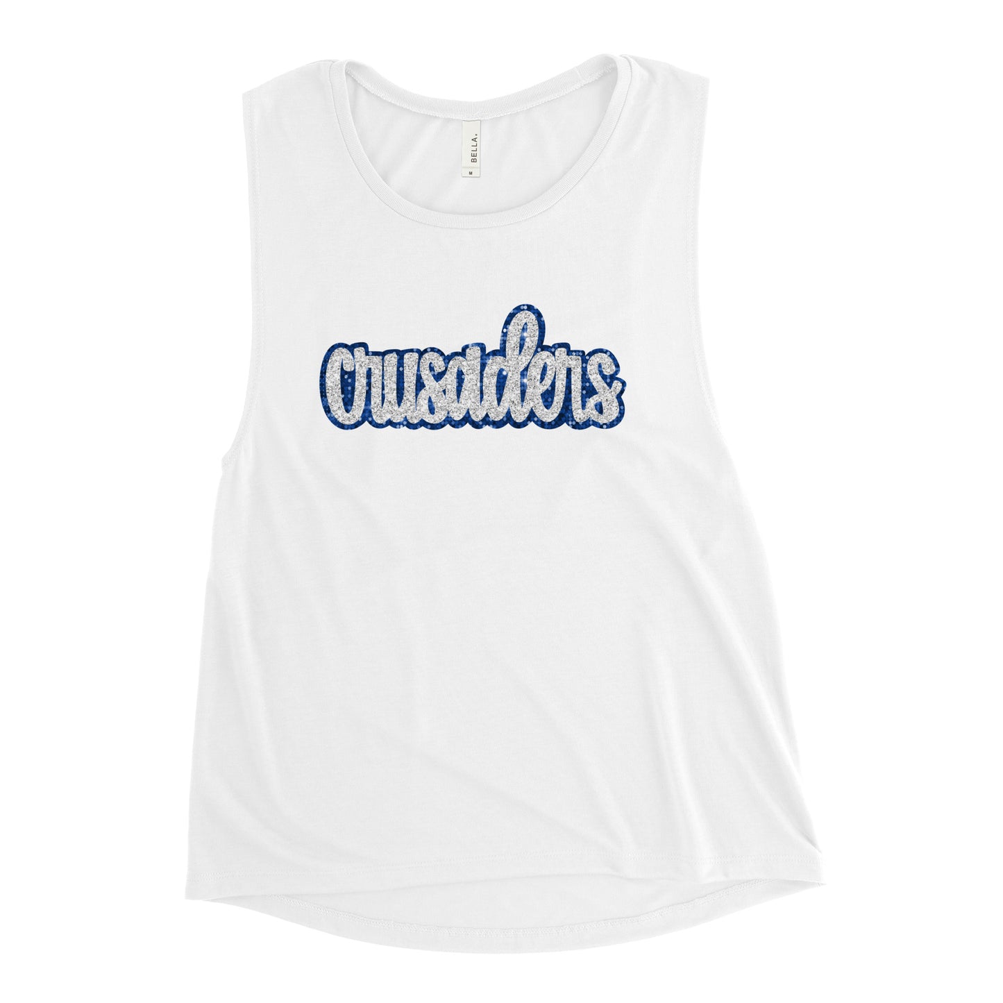 Crusaders White/Blue Sequin Ladies’ Muscle Tank