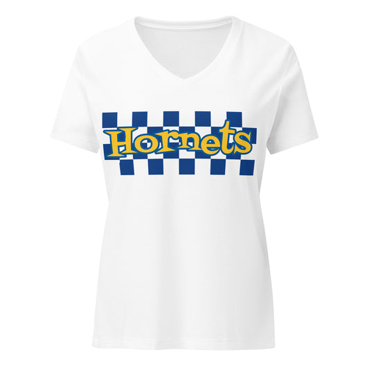 Hornets Checker Women’s relaxed v-neck t-shirt