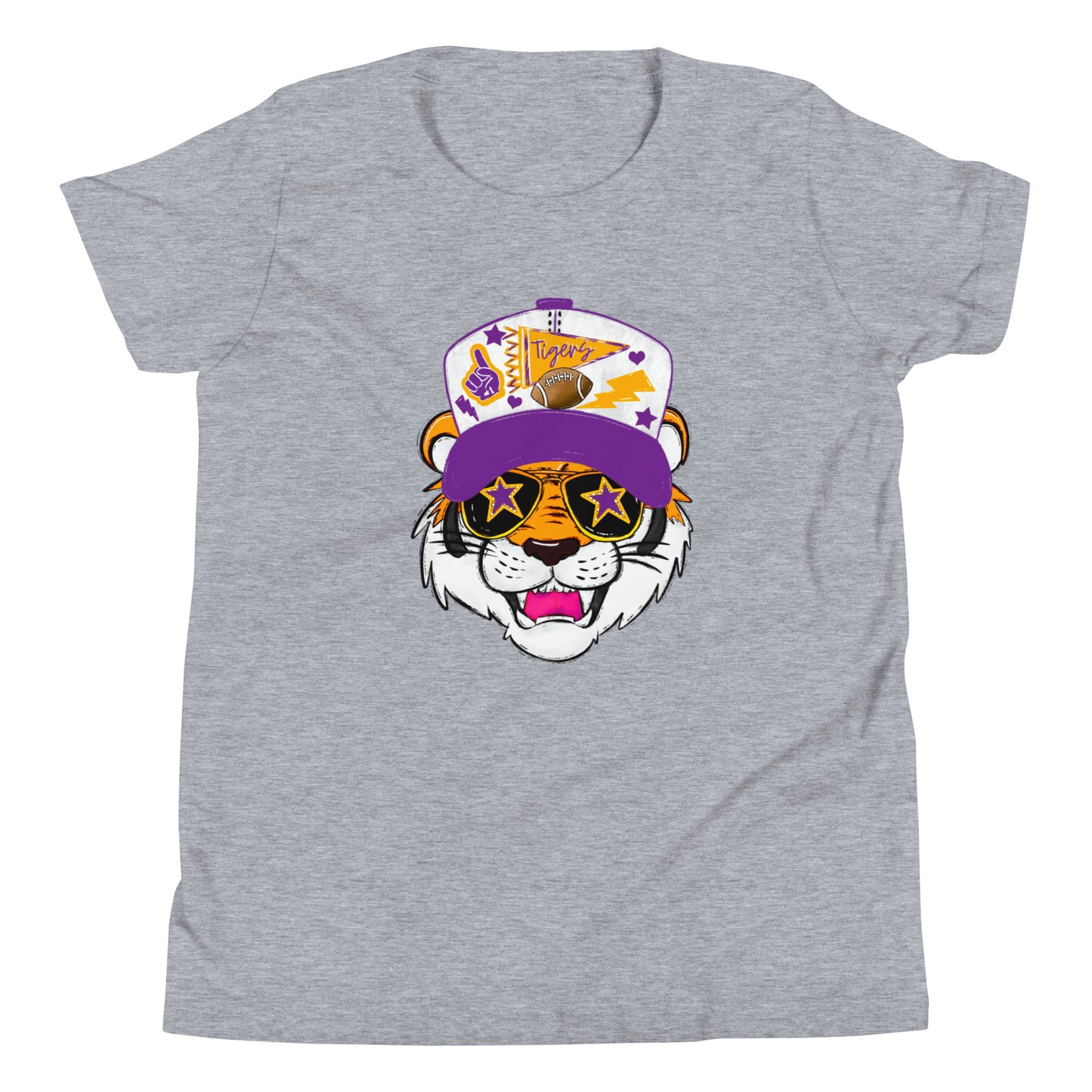 Tiger Trucker Hat Youth Short Sleeve T-Shirt