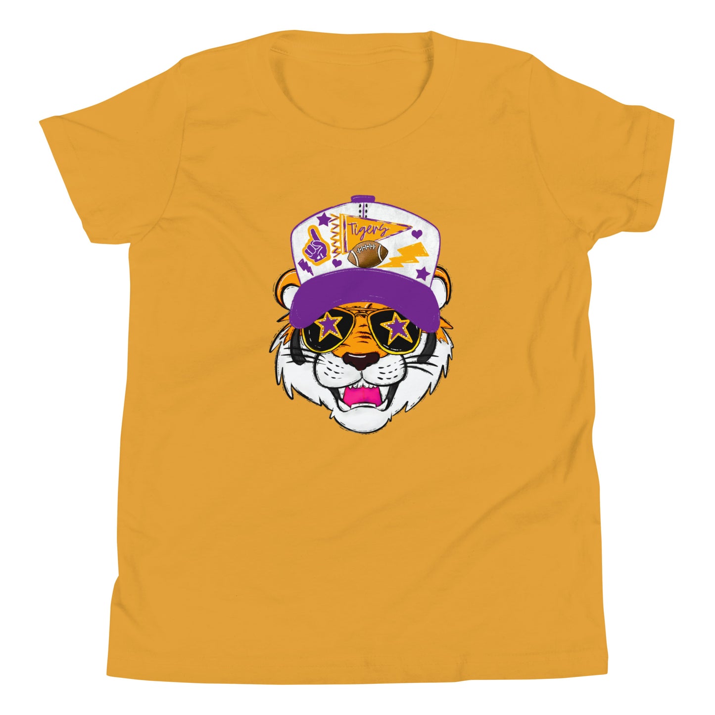 Tiger Trucker Hat Youth Short Sleeve T-Shirt